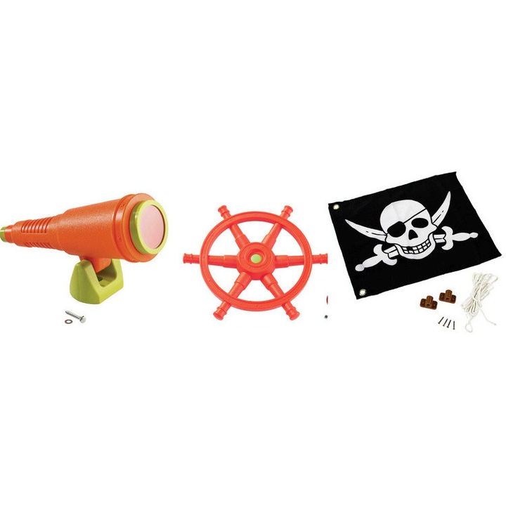 3 az 1-ben KBT szett, kormánykerék, visszapillantó tükör, kalózzászló, 55x45cm