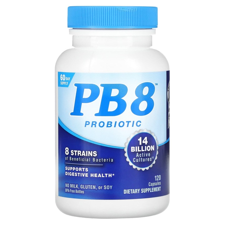 Supliment, Nutrition Now, Probiotic PB 8, 14 miliarde, 120 capsule