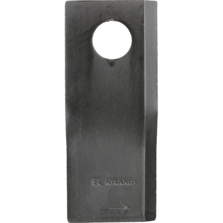 Bal oldali forgó fűnyíró kés KRAMP 112x48x4 mm, nyílás 19 mm, Fella/Krone-hoz