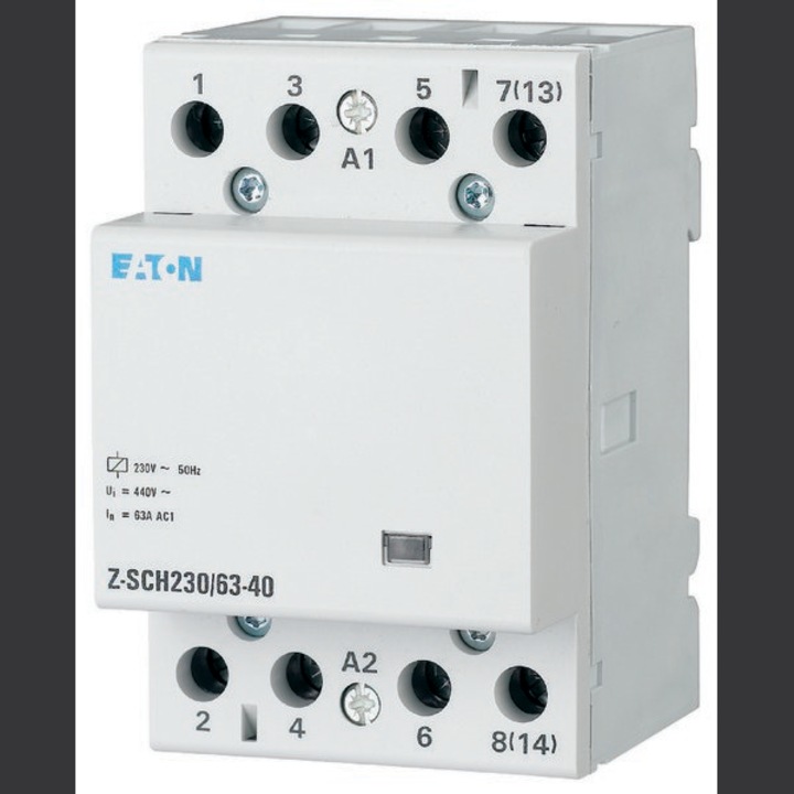 Eaton installációs kontaktor Z-SCH230/63-04, 4 érintkező, 230V AC, 63A, 52,5mm