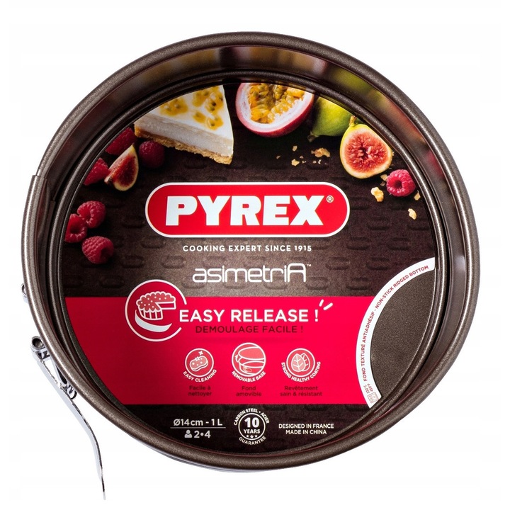 Forma rotunda pentru tort, Pyrex, 14x6.5cm, metal, neaderenta