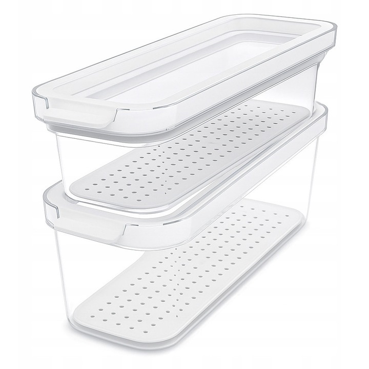 Set de 2 recipiente organizator frigider 1,15 L + 2 L CAUMA Rotho