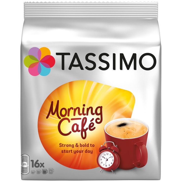 Capsule cafea, Jacobs Tassimo Morning Cafe, 16 bauturi x 215 ml, 16 capsule