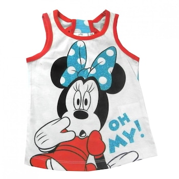 Tricou fara maneci Disney Minnie Mouse, Rosu, 128 CM Tricou fara maneci Disney Minnie Mouse, Rosu, 128 CM