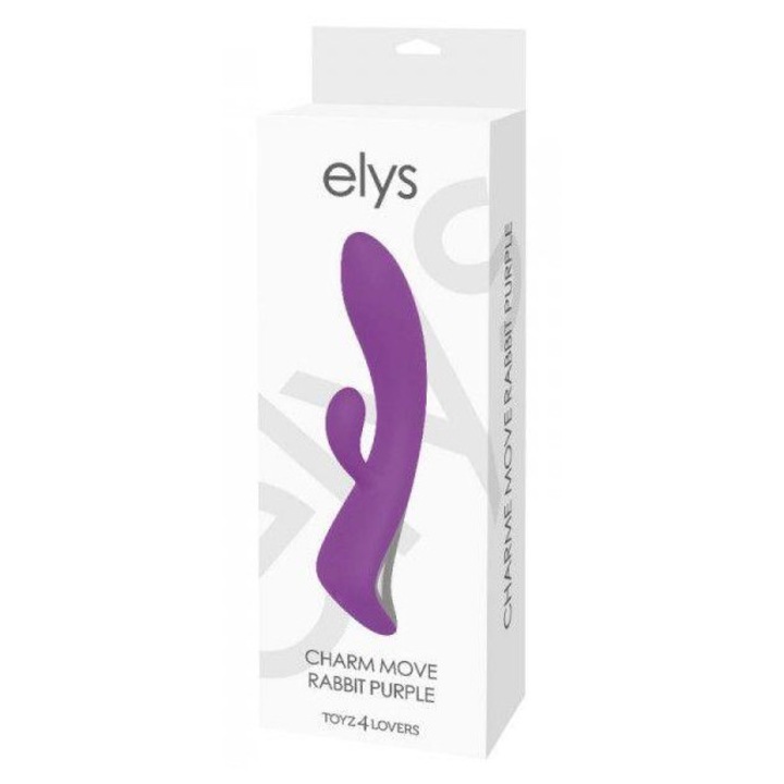Вибратор ELYS, Charm Move Rabbit, 9 режима на вибрация, Зареждане през USB, Водоустойчив, Лилав