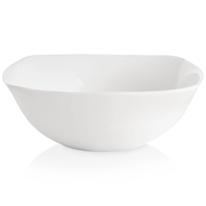 Bol universal LUNA, 15x15x5cm, 400ml, alb, sticla