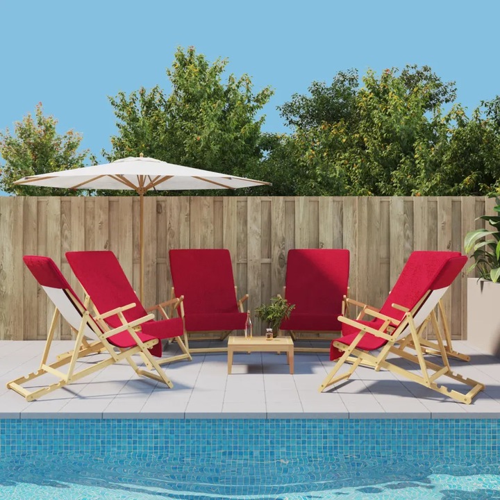 Комплект от 6 плажни кърпи VidaXL бордо 60x135cm 400g/m²