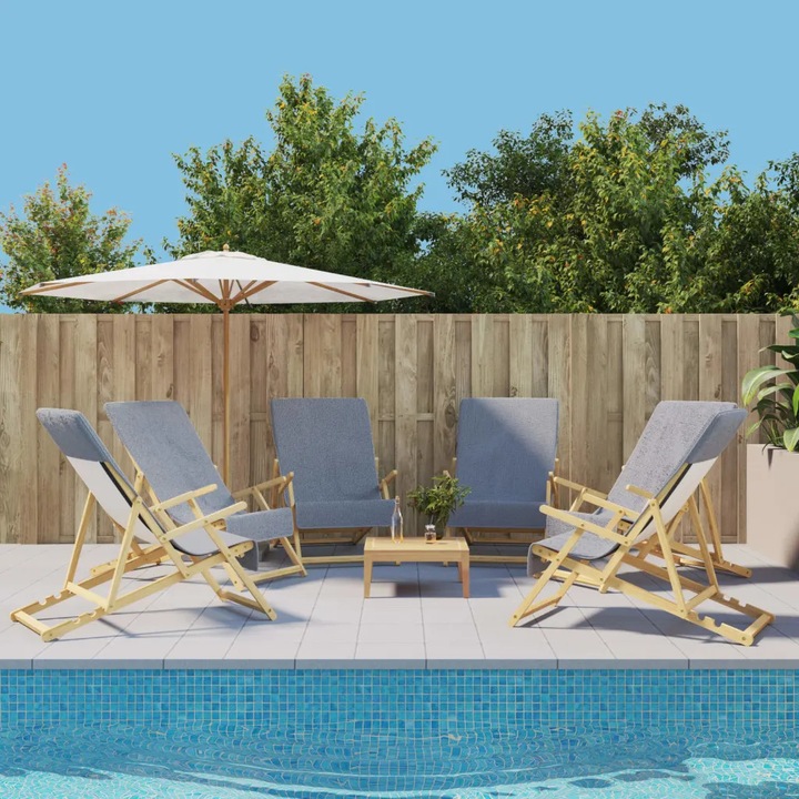Комплект от 6 плажни кърпи VidaXL сиви 60x135см 400гр/м²