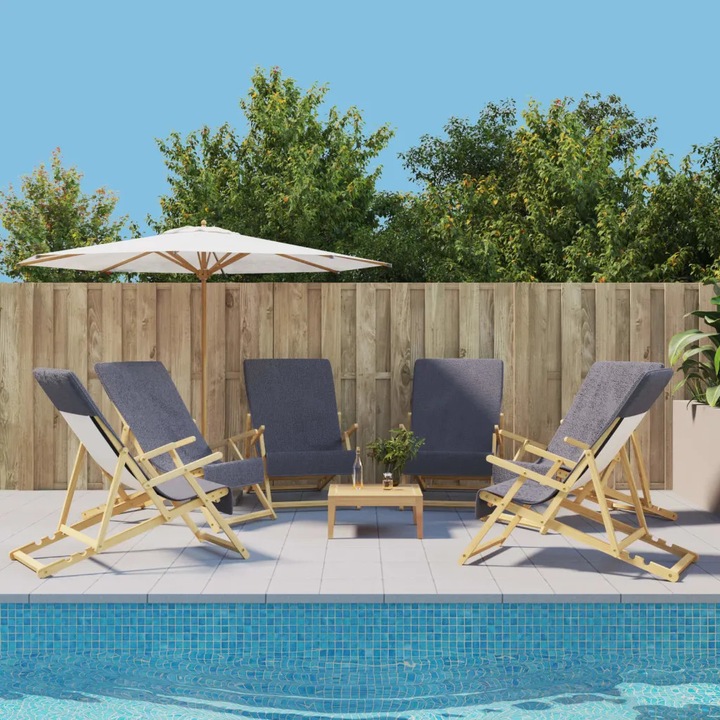 Комплект от 6 плажни кърпи VidaXL антрацит 60x135см 400гр/м²
