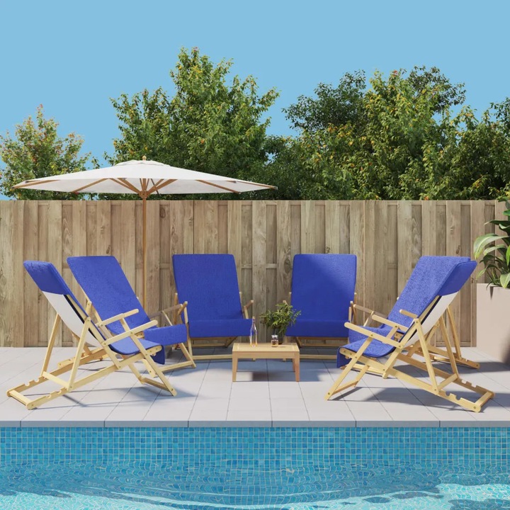 Комплект 6 плажни кърпи VidaXL сини 60x135см 400гр/м