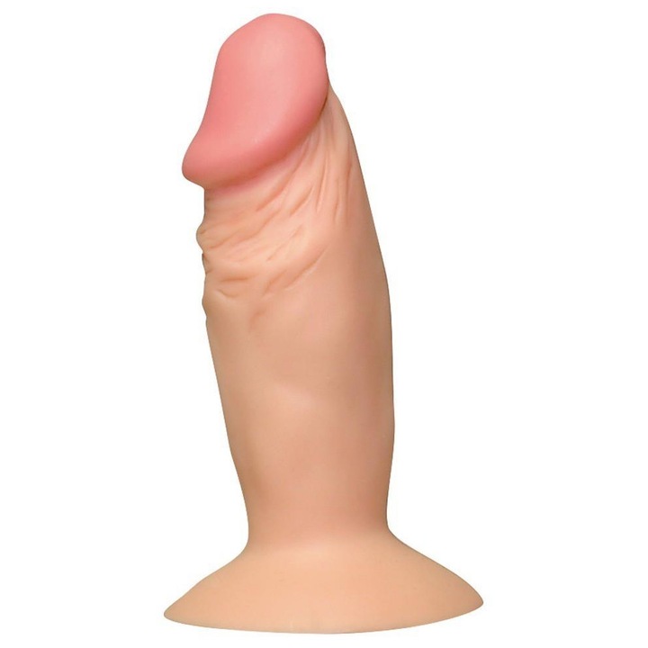 Realisztikus dildó, Orion, 11,5x3cm, fekete-fehér, tapadókoronggal