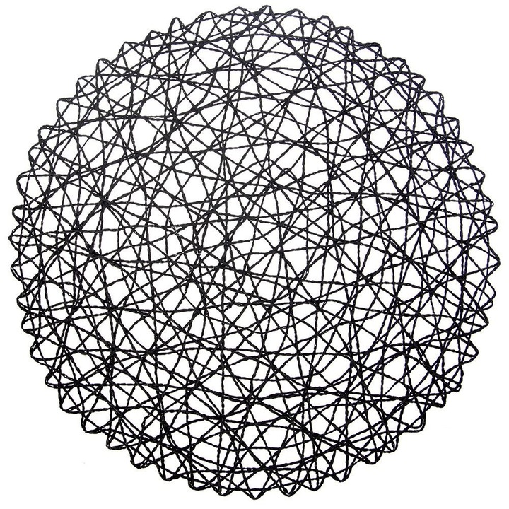 Mata decorativa pentru masa, 35 cm, neagra, din hartie, set