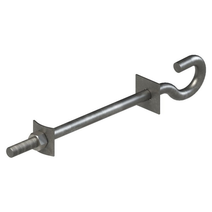 Surub cu carlig M20 L350, Alpar, galvanizat la cald