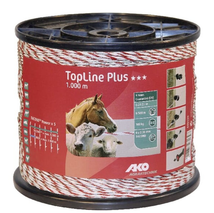 TopLine Plus оплетка, бяла/червена, 1000 м AKO 449120