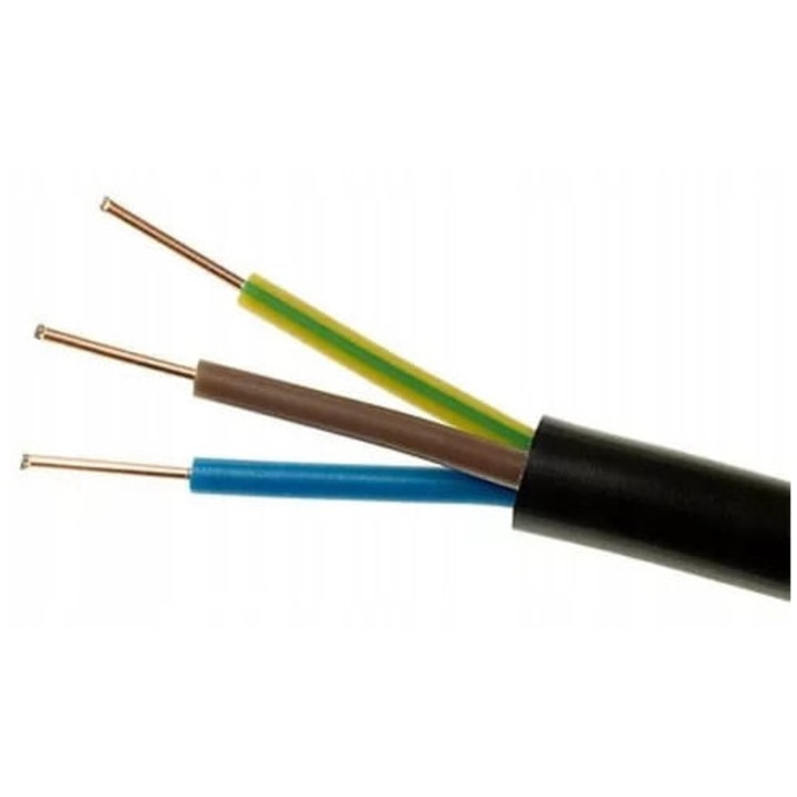 LumenTEC elektromos kábelek, földkábel 3x1,5 mm, NYY-J 1kV, 5m, fekete színű