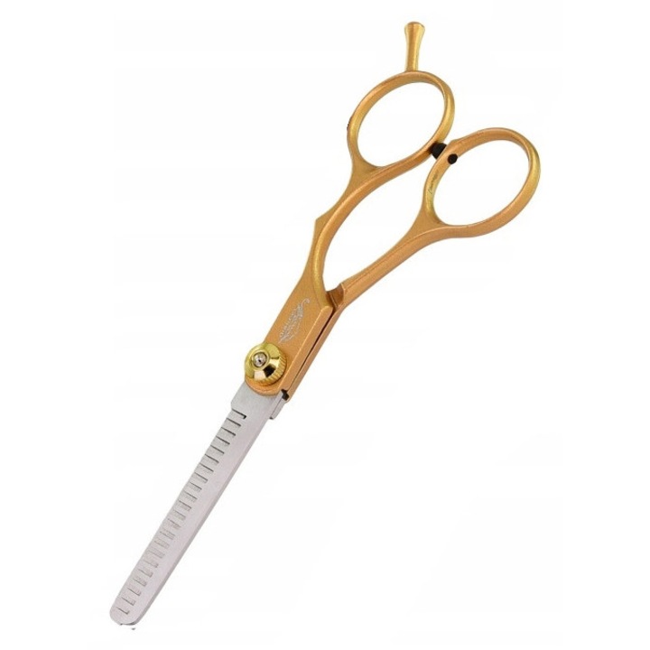 Foarfece de tuns WOLF, din otel japonez, finisaj electroplate, design ergonomic