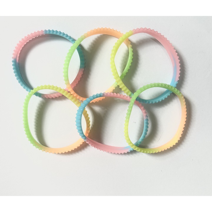 Set 12 bratari copii Sandex, cauciuc, multicolor