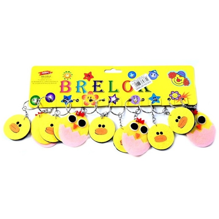 Set 12 brelocuri Midex, model pui, galben