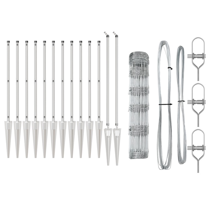 Gard zincat vidaXL 0.8x50m gri metalic robust