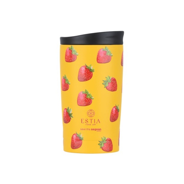 Termosuri Estia Home Art Travel Mug, 350ml, culoare Berry Bright, design unic, 100% reciclabil