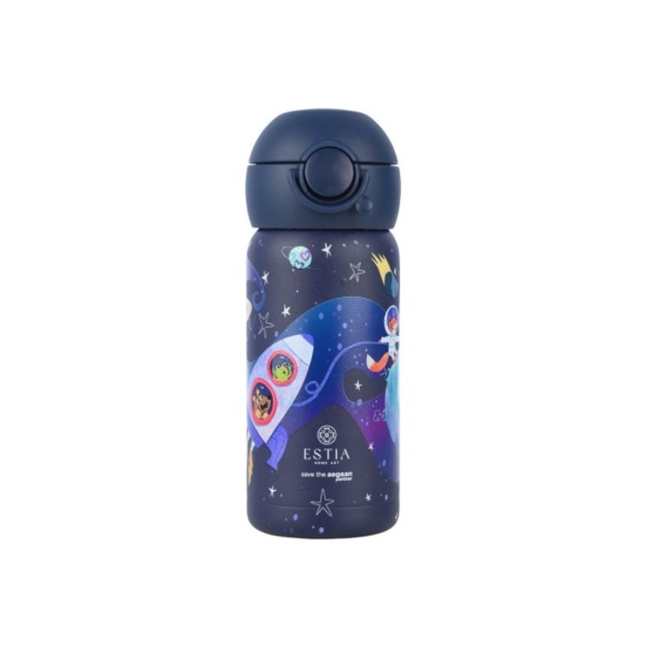 Termos pentru copii Estia Home Art Wonder Bottle, 350ml, multicolor, cu capacitate de pastrare a temperaturii 6 ore, design ergonomic