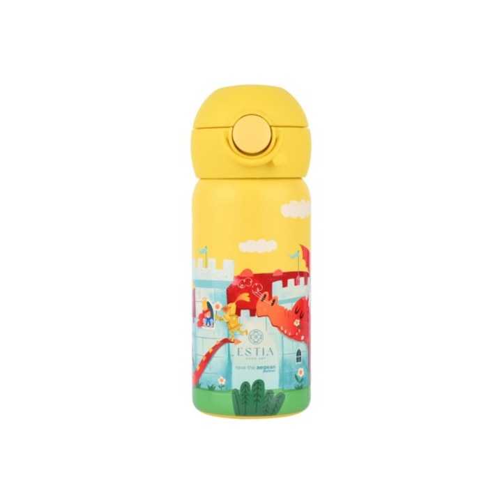 Termos pentru copii Estia Home Art Wonder Bottle, 350ml, multicolor, cu capac de siguranta