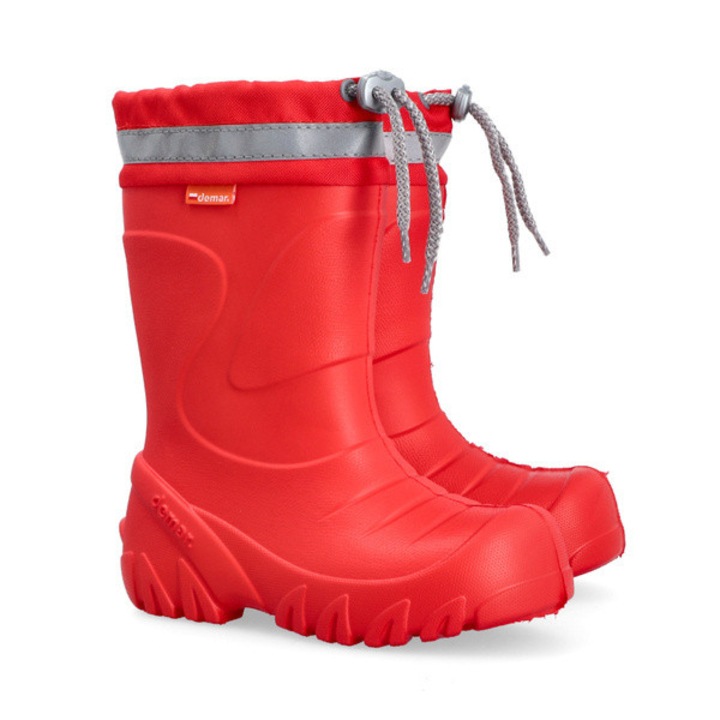 Demar gyermek Wellington csizma, szigetelt, piros, EVA anyagból, kivehető betéttel