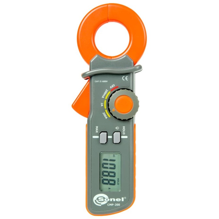 Masurator digital de curent CMP-200, 200mA-200A, Sonel, 0,1mA rezolutie, ecran LCD, 31 de cifre, 600V, IP40