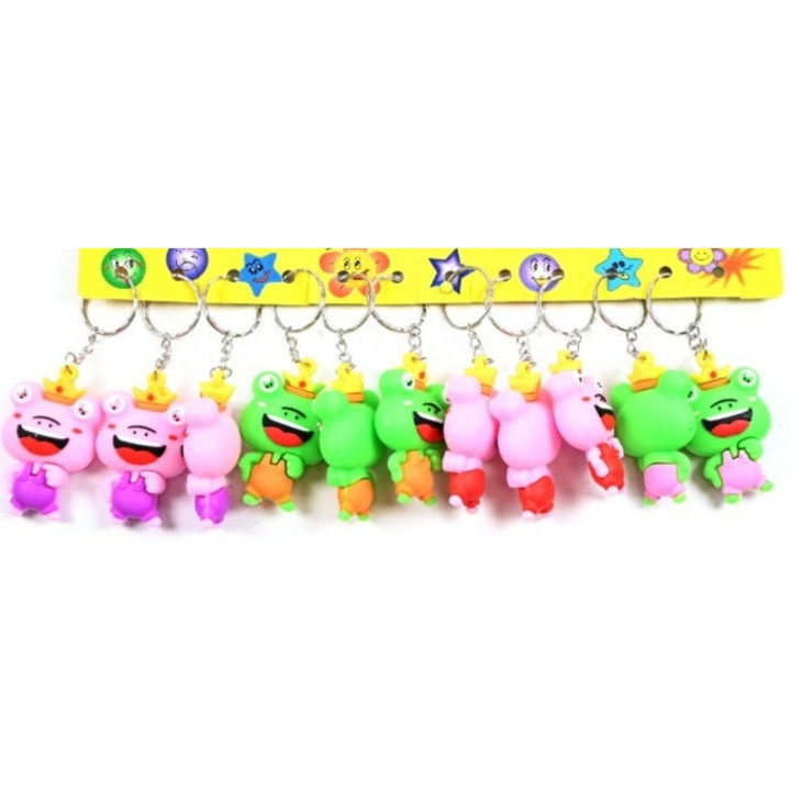 Set 12 brelocuri, Midex, model broasca, multicolor