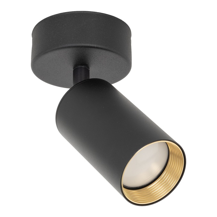 Spoturi TK-Lighting AMIS, alb/negru, ring auriu, design minimalist, 1 set