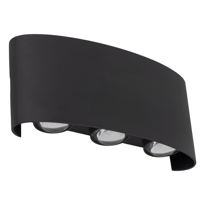 TK-Lighting Arrow LED стенна лампа, IP54, черна, минималистичен дизайн, за външна употреба