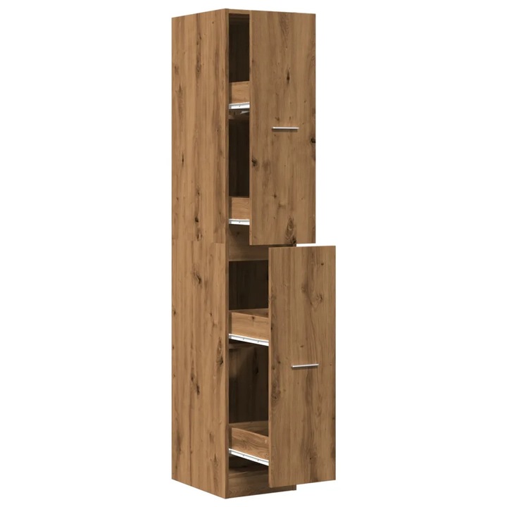 Sifonier aptecar, vidaXL, 30x41x174,5 cm, material lemnos, cu usi, sertare