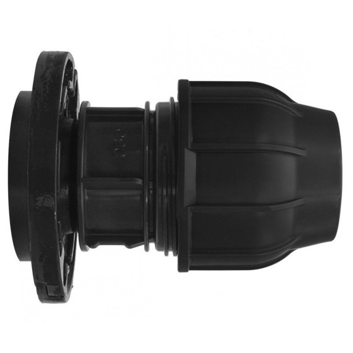 Flansa de prindere PP 75x2 1/2"" DN65, PN10/PN16 cu flansa, pentru tevi PE, neagra