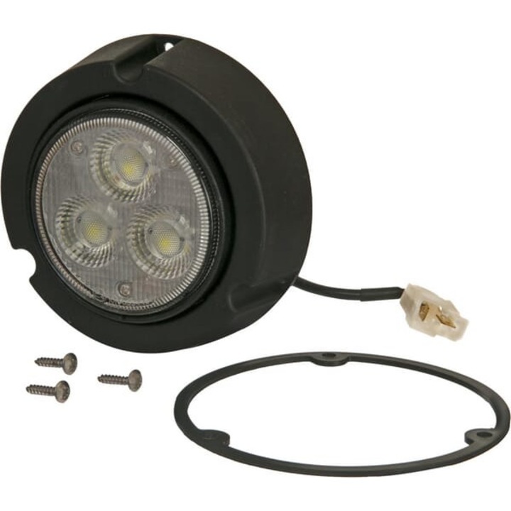 Lampa de lucru LED, rotunda 36W 4000lm 10/30V O 119 mm cu mufa AMP cu 2 pini, lumina difuza 3 LED-uri Kramp LA10415