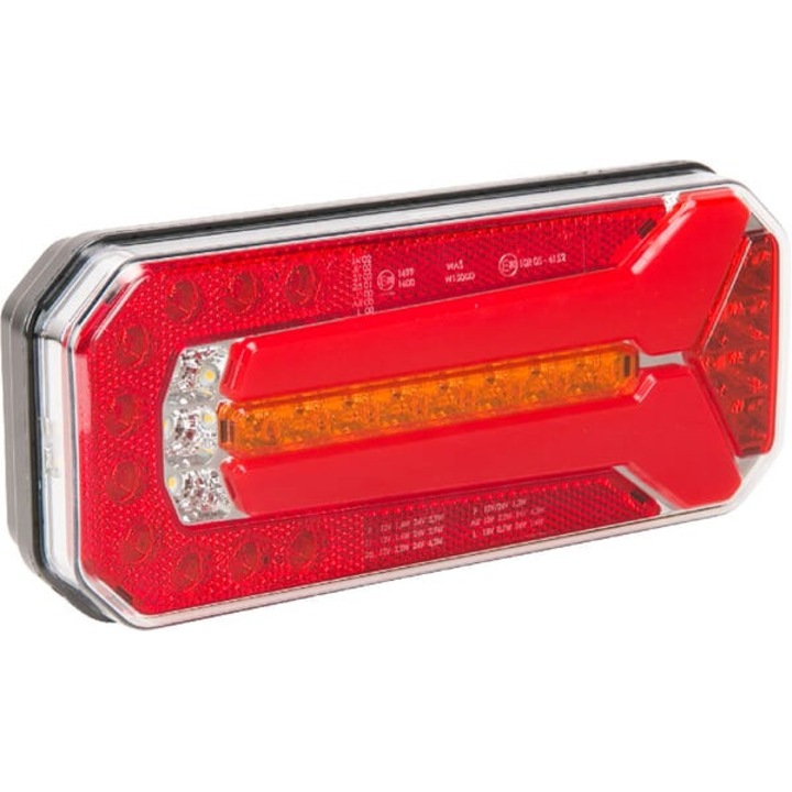 LED-es hátsó lámpa, téglalap alakú, 12/24V, 5 pólusú, Kramp LA40052