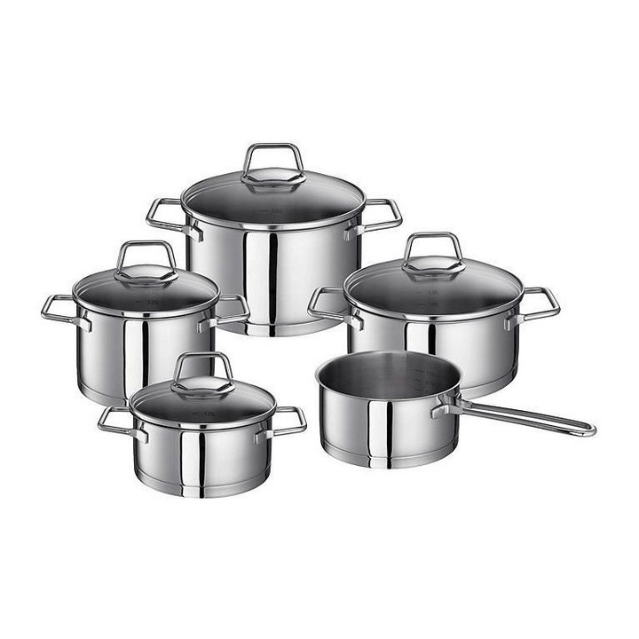 Set de 5 oale Schulte-Ufer, inox 18/10, 16x20cm, capacitate 1.4-3.5l, cu capac