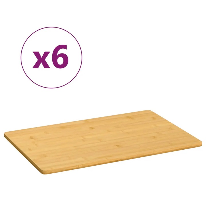 VidaXL 6 db bambusz tányér készlet 35x23x0,8cm natúr