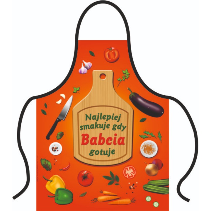 Sorturi bucatarie si gratar AAron, Fartuch Premium Babcia, 60x80cm, poliester, rezistent la pete