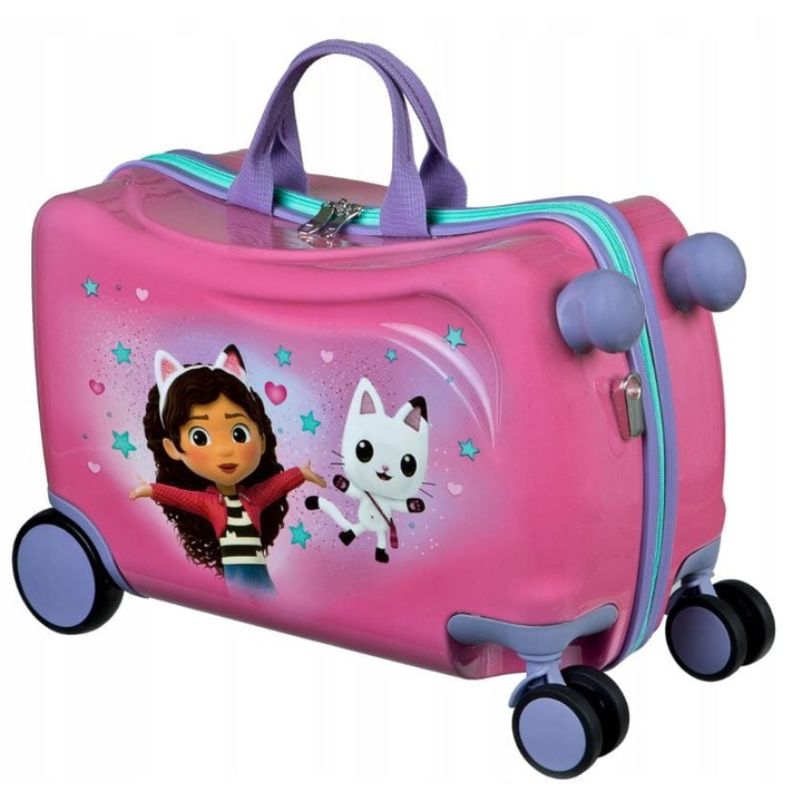 Fedett gurulós kocsi, Koci Domek Gabi, rózsaszín, 30x43x20cm, 23l, 3+ éves kortól