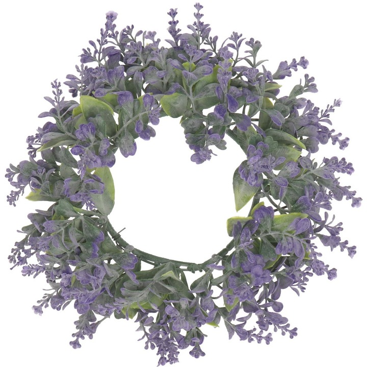 Coronita decorativa lavanda, Top Gift, 22-24cm, verde-violet