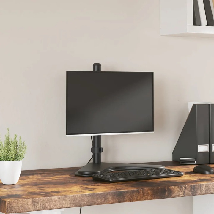 VidaXL monitortartó, állítható, fekete, acél, 75x100mm VESA