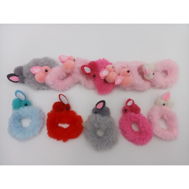 Set 12 elastice pentru par, SANDEX, multicolor