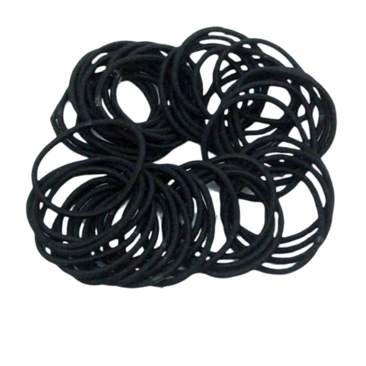 Set elastice pentru par, SANDEX, 100 bucati, negre