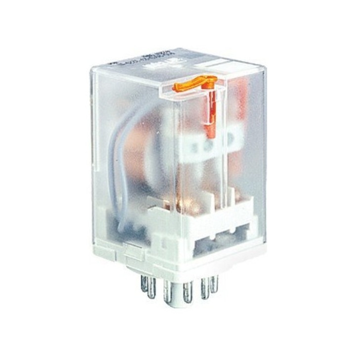 Releu industrial Relpol R15 3P 10A 24VAC alb 35x35x54mm set