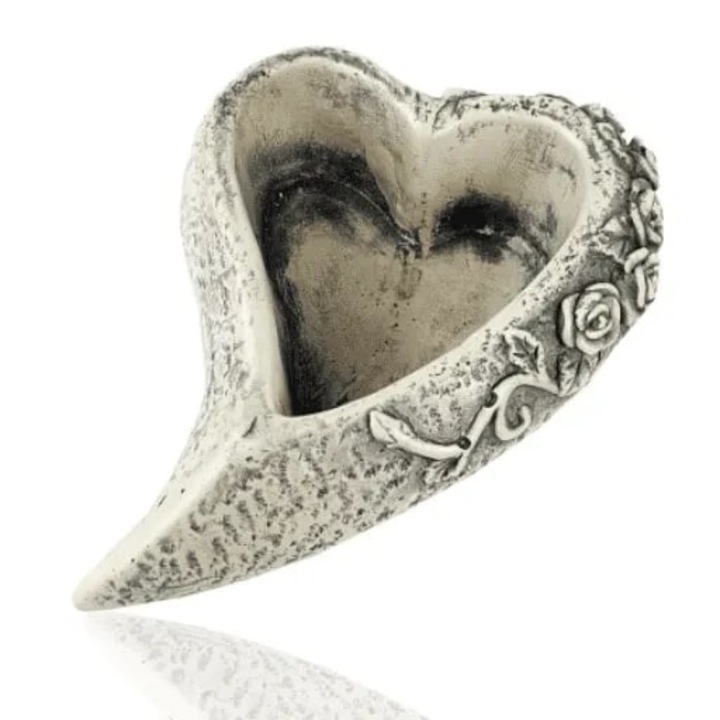 Саксия за цветя Cargo, форма на сърце, сива