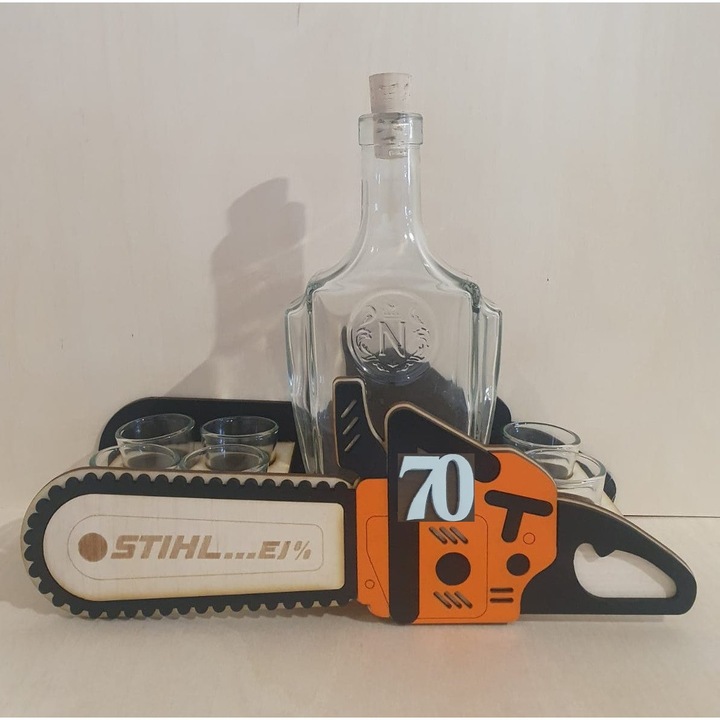 Carafa Pila 70 ani, Repeta, set cadou de aniversare