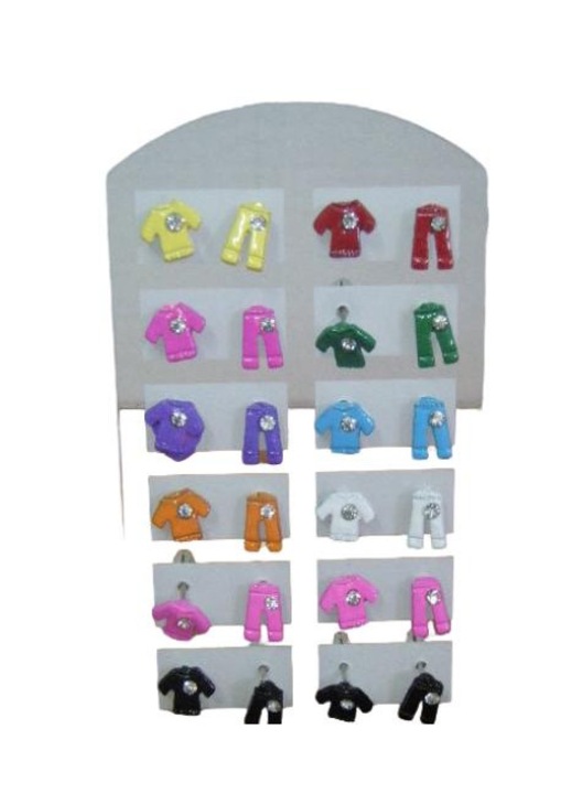 Set 12 perechi cercei SANDEX pe suport, multicolor