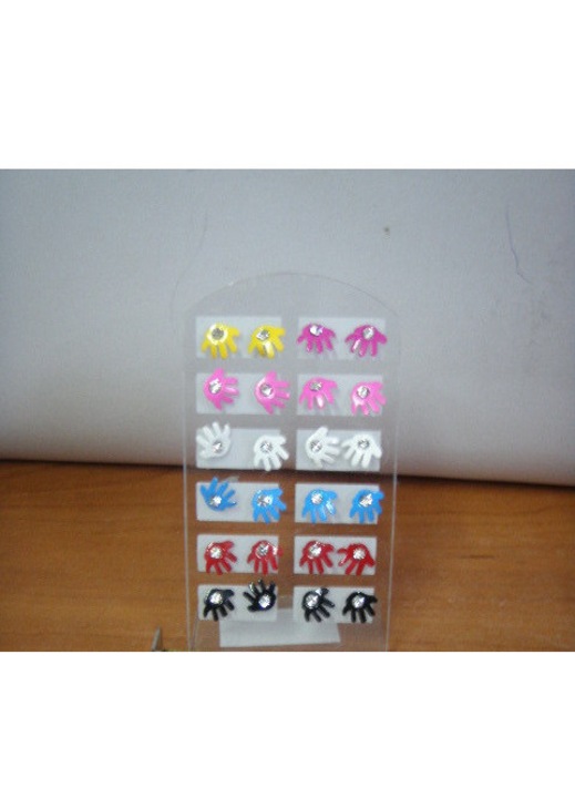 Cercei set 12 perechi, SANDEX, cu zirconii, multicolor