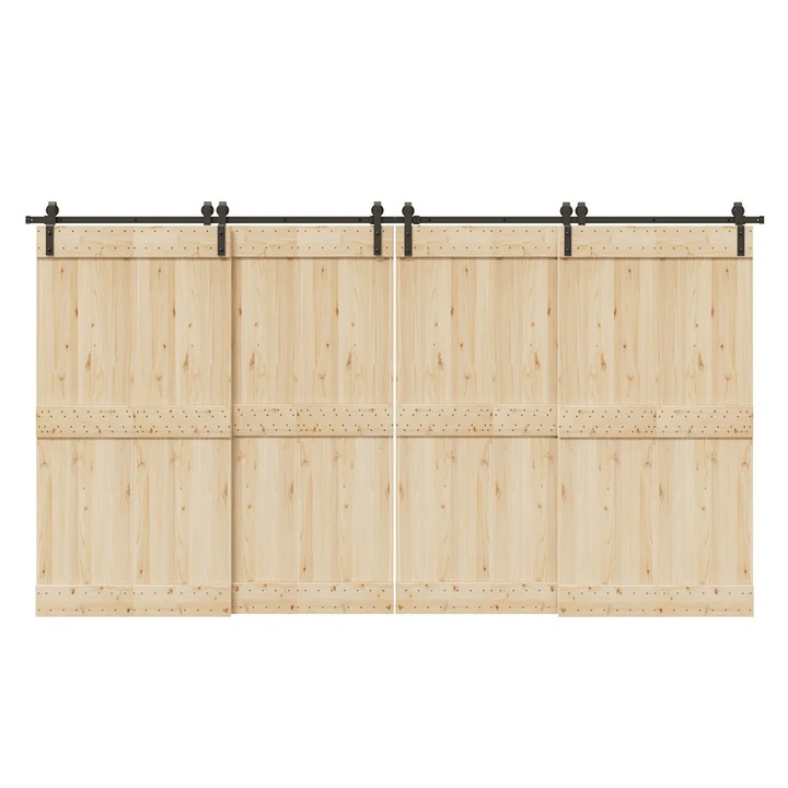 Sistem de montare pentru usi glisante, 400 cm, otel, negru