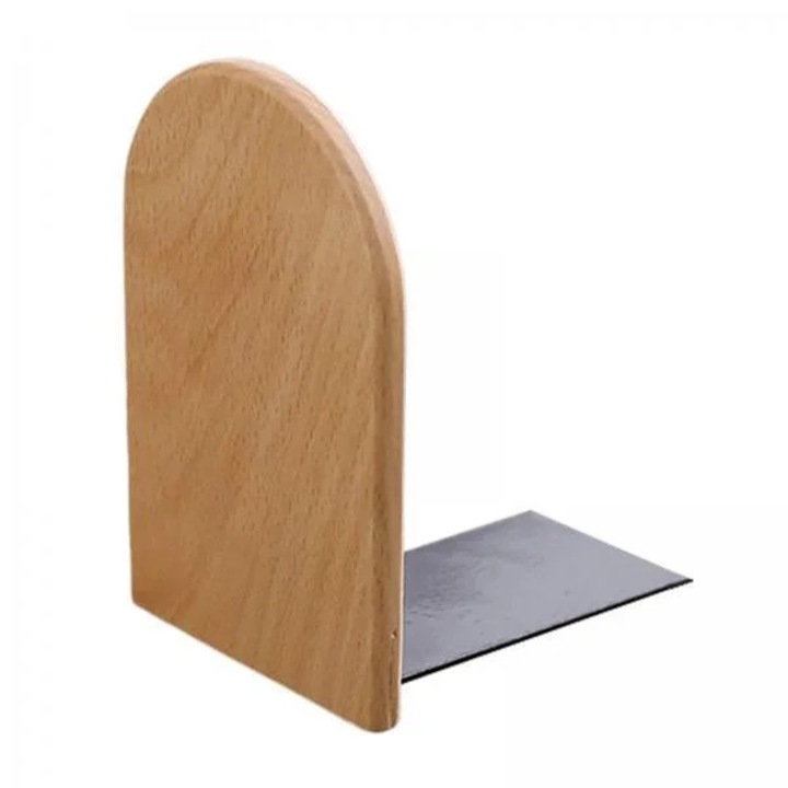 YANYXR BCS3219610 könyvtámasz készlet, 4 db, bükkfa panel fém talppal, 13 x 8 x 1 cm